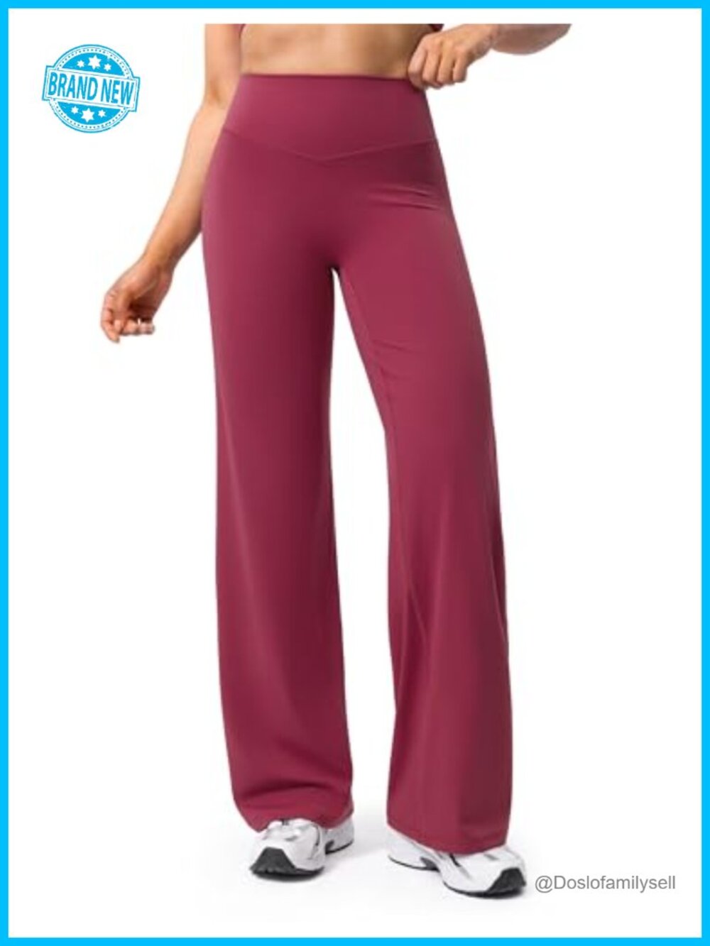 Wide Leg Yoga Pants High Waist No Front Seam 4-Way Stretch Slimming